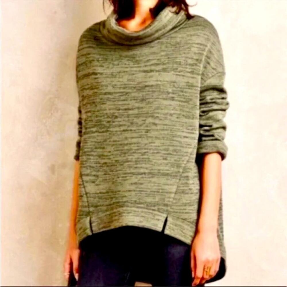 Anthropologie Saturday‎ Sunday Sweater Oversized Green Cowl Neck Large